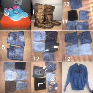 Clothles and shoes and all different types of stuf